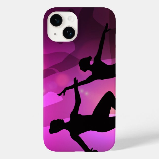 Pink Ballet Dancer Silhouette Laptop Sleeve (Verso)