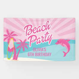 Pink Beach Birthday Poster