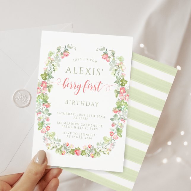 Pink Berry primeiro convite de morango (Criador carregado)