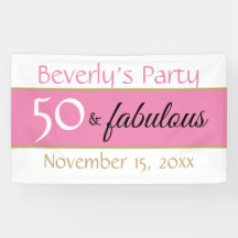 Pink Black 50 e Fabulosa Tipografia 50th Birthday
