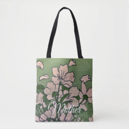 Pink Blossom Green Tote