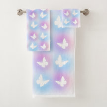 "Pink & Blue" Conjunto de Toalhas de Banho Borbole