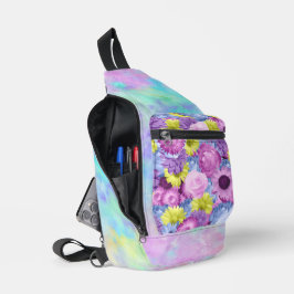 PINK BLUE GREEN PURPER FLOWER E OMBRE