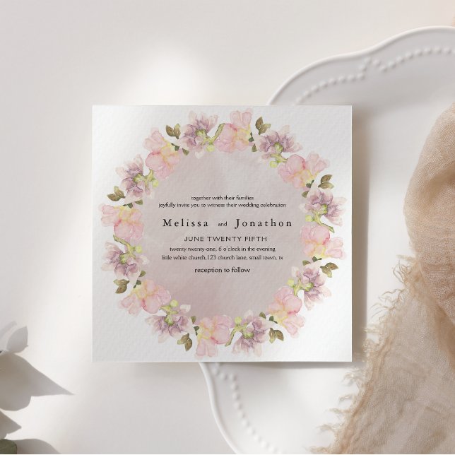 Pink Blush Magnolia Floral Casamento Convite (Criador carregado)