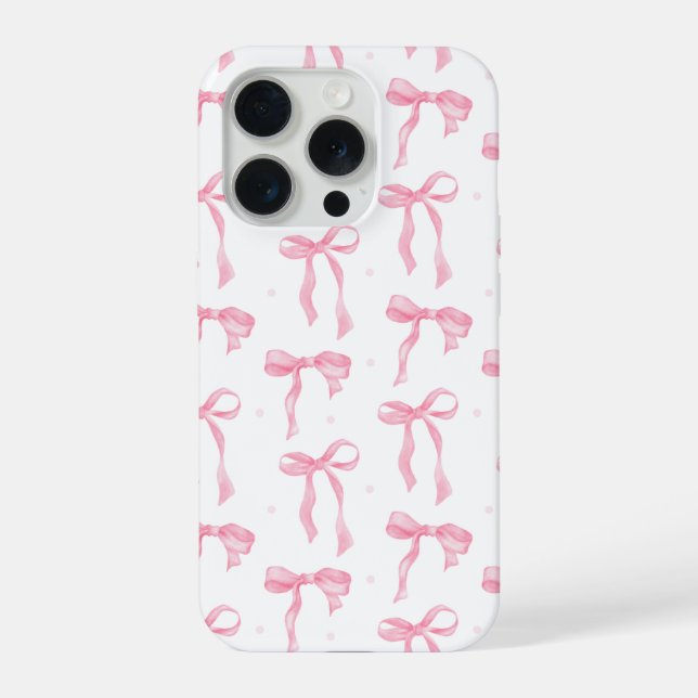 Pink Bow Phone Case – Chic Black & Blush Pattern (Verso)