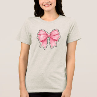 Pink Bow T-Shirt • Elegant Thanksgiving Outfit