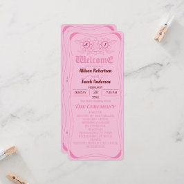 Pink Bright e bold Weding Program