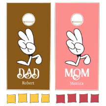 Pink & brown team mom team dad custom funny