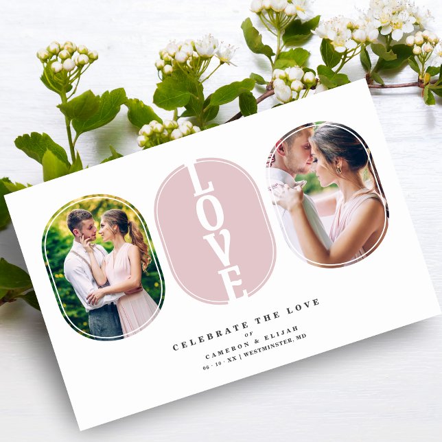 Pink Budget Love Cote Casamento 2 Fotos Colagem (Criador carregado)