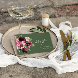 Pink & Burgundy Floral 7 w RSVP de Refeições - Ver