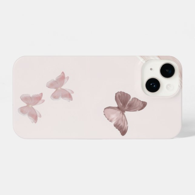 Pink Butterfly Minimalist Phone Case (Verso Horizontal)