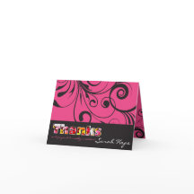 PINK CANDY Bat Mitzvah dobrou o cartões de agradec