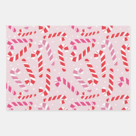 Pink Candy Cane Wrapping Paper