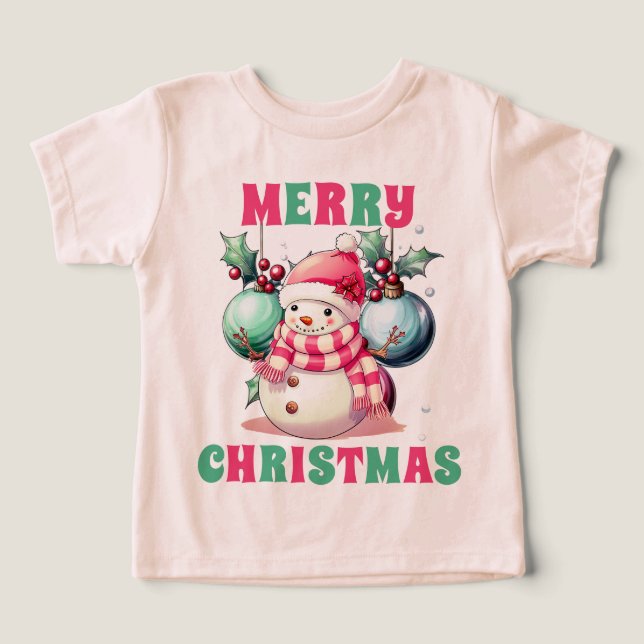 Pink Christmas Snowman (Design frontal)