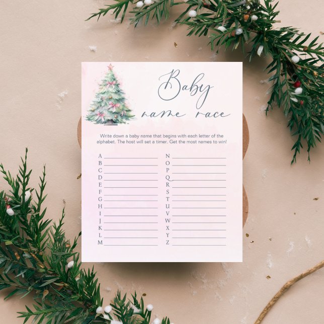 Pink Christmas tree Bebê Name (Criador carregado)