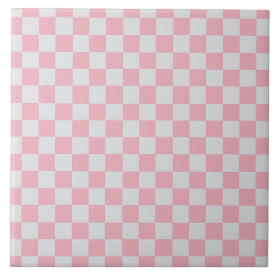 Pink + Cinza Checkered Checkerboard Padrão