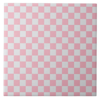 Pink + Cinza Checkered Checkerboard Padrão