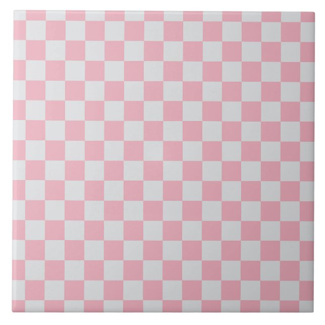 Pink + Cinza Checkered Checkerboard Padrão (Frente)