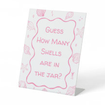 Pink Coastal Beach Baby Shower Guess How Many 