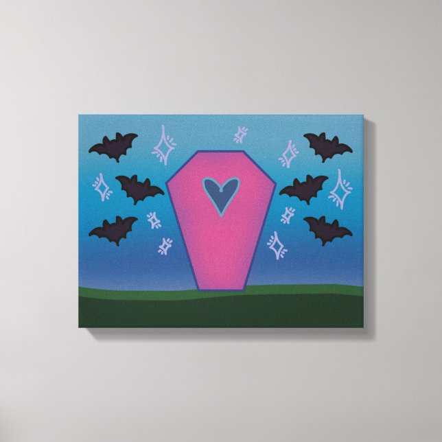 Pink Coffin Canvas Print (Frente)