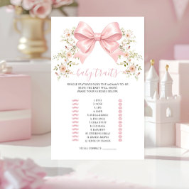 Pink Coquette Bow Floral Baby Traits Shower Games