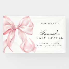 Pink Coquette Bow Girl Baby Shower Welcome Sign