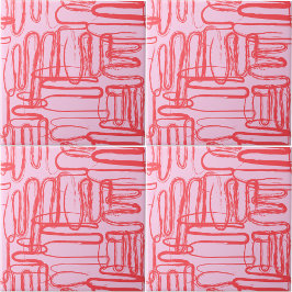 Pink Curve Wavy Squiggle Abstract Modern