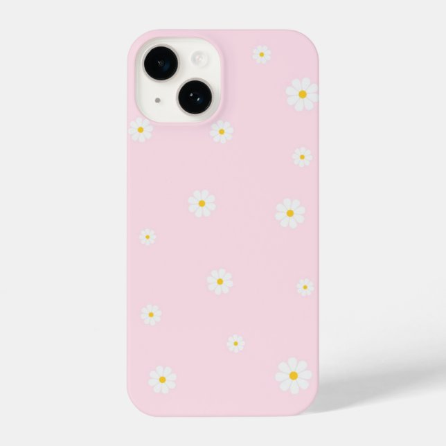 Pink Daisy Floral iPhone Case – Cute Spring Design (Verso)