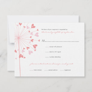 Pink Dandelions Love Summer Weds RSVP Card