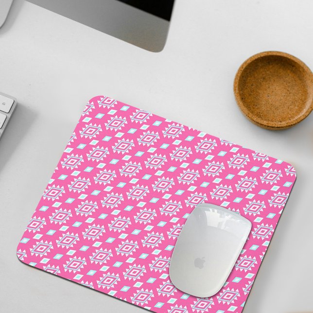 Pink Ethnic Pattern Mouse Pad (Criador carregado)