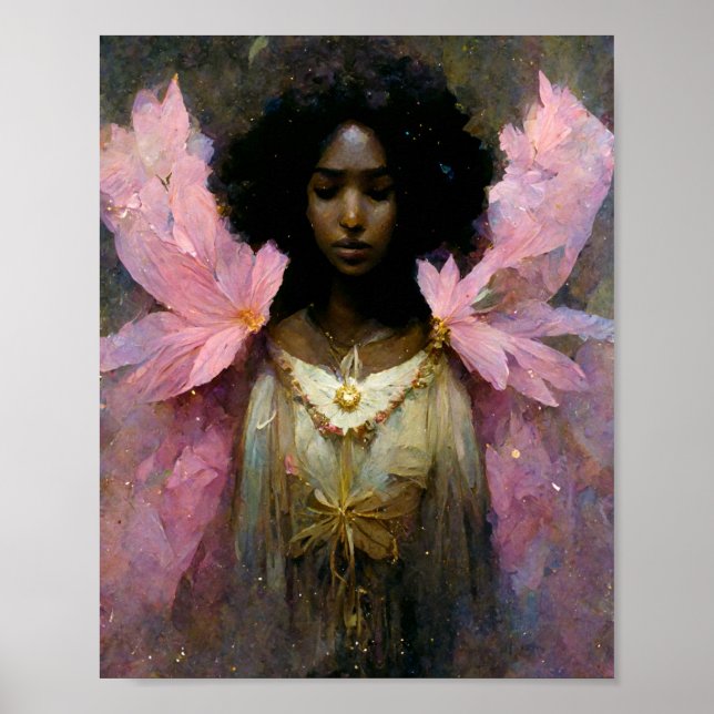 Pink Fae 8 Fantasy Art Poster (Frente)