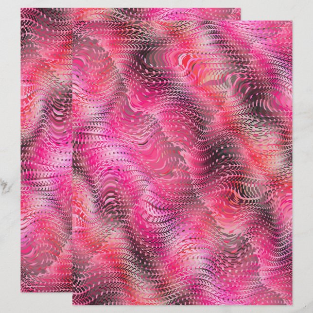 Pink Faux Snakeskin Scrapbook Paper 2-Sided Page (Frente/Verso)