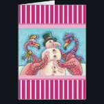 PINK FLAMINGO SNOWMAN, CHRISTMAS GREEETING CARTÃO<br><div class="desc">FLAMINGOS FAZEM NEVES DE PINCO. Verso: "NATAL DE PINCO FELIZ". UM SORRISO PARA OS FERIADOS. GREETING/NOTE CARTÃO DE NATAL Cor-de-rosa escuro/Limite de distribuição branca *Personalizar ... .Procure Itens Correspondentes Susan Brack Design</div>