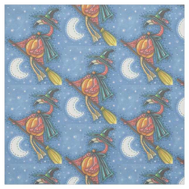 PINK FLAMINGO WITCH, HALLOWEEN TECIDO Repetir (Modelo)