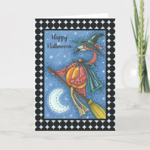 PINK FLAMINGO WITCH HALLOWETING Vazio DE CARTÃO DE