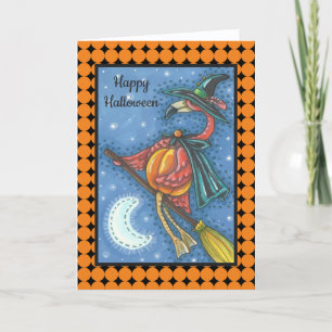 PINK FLAMINGO WITCH HALLOWETING Vazio DE CARTÃO DE