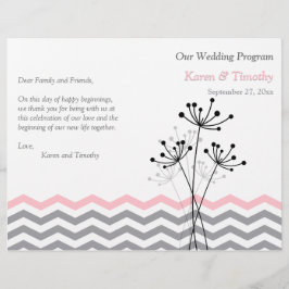Pink, Floral de Cinza, Programa Casamento Chevron