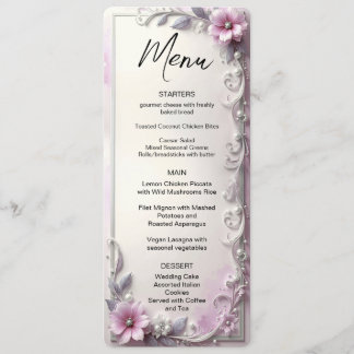 Pink Floral Frame Menu