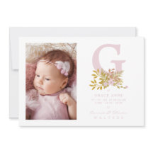 Pink Floral Garland Initial Baby Newborn Name