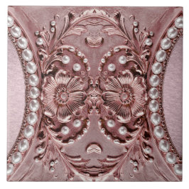 Pink Flower Ceramic Tile
