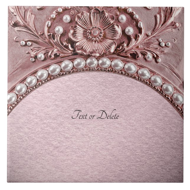 Pink Flower Ceramic Tile (Frente)