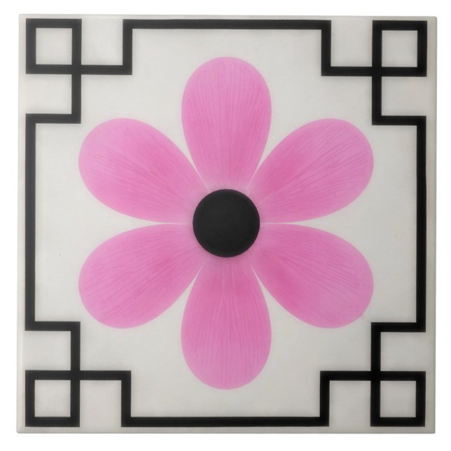 Pink Flower Decorative Tile Trivet (Frente)