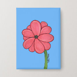Pink Flower Full with Blue background