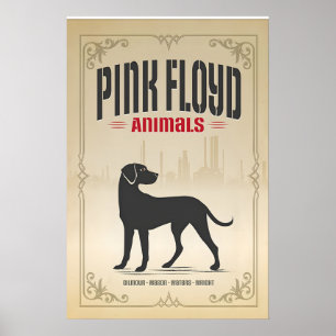 Pink Floyd, Cachorro, Design de Impressão Original