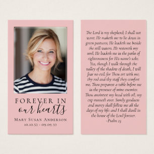 Pink Forever in Our Hearts Memorial Card