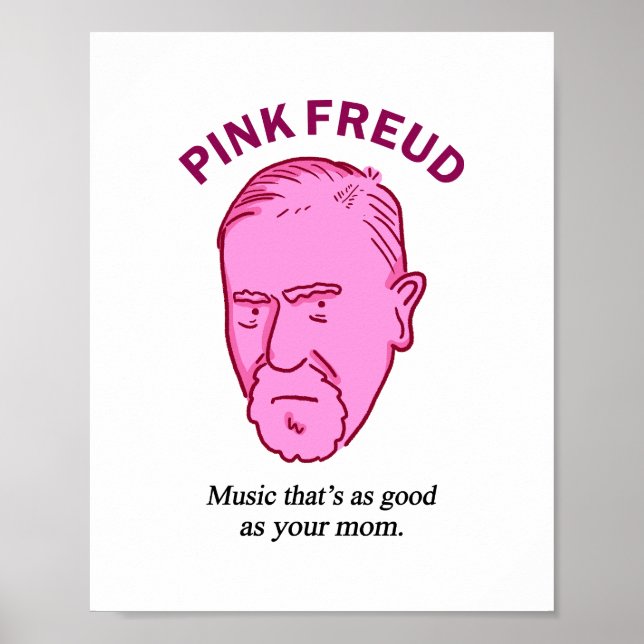 Pink Freud Funny Music Psychology Pun Poster (Frente)