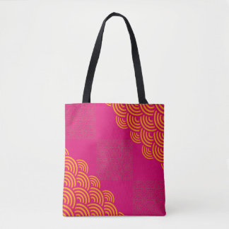 Pink Geometric Tote Bag