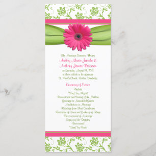 Pink Gerbera Daisy Green - Programa de Casamento F