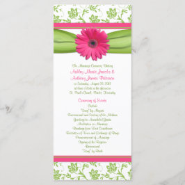 Pink Gerbera Daisy Green - Programa de Casamento F