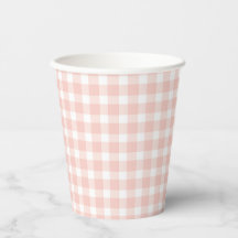 Pink Gingham Paper Cups